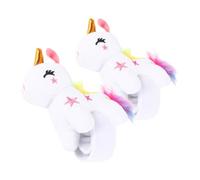 TOBBOMEY Plush Unicorn Slap Bracelets 2pcs Soft Furry Wrist Bands Comfortable Party Accessories for Boys and Girls