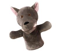 TOBBOMEY Plush Wolf Hand Puppet Soft Stuffed Animal for Early Educational Role Play Storytelling Interactive Motor Skills Development Imaginative Pretend Play