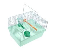 TOBBOMEY Portable Bird Carrier with Stand Multi-use Parakeet Cage Includes Food Tray Water Dispenser for Travel and Outdoor Adventures Lightweight and Convenient Design for Birds