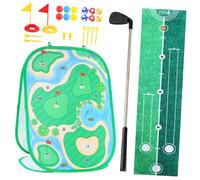 TOBBOMEY Portable Golf Game Playset Foldable Practice Mat Sports for Indoor Outdoor Use Educational Gift for Physical Development and Patience