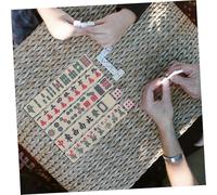 TOBBOMEY Portable Mini Mahjong Game Lightweight Travel Tiles with Dice Smooth Surface for Family Party Entertainment and Leisure
