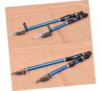 TOBBOMEY Portable Miniature Fishing Rod Blue Compact Lightweight Telescopic Pole for Freshwater Saltwater Ocean Lake River Fishing with Ergonomic Grip Outdoor Gear