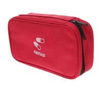 TOBBOMEY Portable Oxford Emergency Response Trauma Bag with Classic Cross Pattern Lightweight Medical Supplies Holder Pouch for Outdoor Travel Home Camping Hiking and Road Trips Red