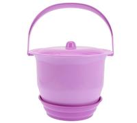 TOBBOMEY Portable Plastic Chamber Pot with Lid Unisex Night Urinal Pot and Suitable for Travel and Home Use Random Color