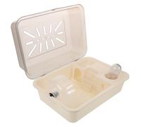 TOBBOMEY Portable Small Animal Carry Cage with Ventilation Spacious Hamster Habitat House for Outdoor Travel Lightweight Plastic Guinea Pig and Ferret Carrier Case