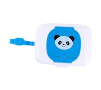 TOBBOMEY Portable Wet Tissue Case with Strap for Lightweight Wipes Storage Box with Press Button Convenient Hanging Design for Diaper Bags and Strollers Travel-Friendly Blue Wipe Holder