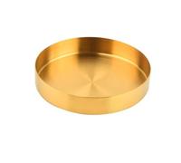 TOBBOMEY Premium Stainless Steel Round Storage Tray Multi-functional Jewelry and Desktop Organizer Plate Lightweight Nordic Style Holder for Earrings Rings Bracelets Watches and Sundries