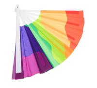 TOBBOMEY Rainbow Folding Handheld Fan for Dance Performances and Outdoor Activities Portable Chinese Style Wedding Fan for Bridesmaids Wear-resistant Cooling Accessory for Pride Month and