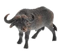 TOBBOMEY Realistic Solid Plastic African Buffalo Model Figurine, Simulation Wildlife Ornament Suitable for Educational Play and Home Decoration