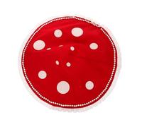 TOBBOMEY Red Mushroom Hat with Fake Pearl Charm Comfortable Soft Material Cosplay Cap for Women Dress Up Party Favor and Fairy Costume Accessory Suitable for Halloween Stage and Carnival