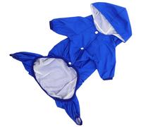 TOBBOMEY Reflective Dog Raincoat All-inclusive Hooded Slicker for Medium Small Dogs Blue Keeps Pets Dry Rainy Weather Safe Durable Material