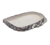 TOBBOMEY Reptile Water Dish for Tortoises and Lizards Resin Feeding Bowl for Terrarium Habitat Water Container for Reptile Care and Decoration