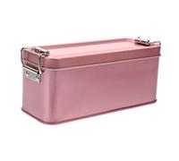 TOBBOMEY Retro Rose Gold Metal Candy Tin Container Small 150x60x65mm Biscuit Storage Tin Box Lid Multi-use Indoor Cookies Storage Case for Wedding and Household Use