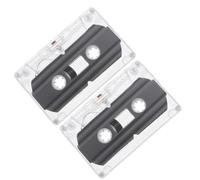TOBBOMEY Retro Style Blank Cassette Tape 2Pcs with Hard Case 45-Minute Recording for DIY Handcraft and Living Room Decoration