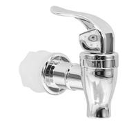 TOBBOMEY Reusable Food-Grade Silver Spigot for Glass Beverage Dispensers Leakproof Water Cooler Replacement Tap Wear-Resistant Push-Open Valve for Wine Beer Juice Buckets