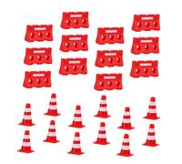 TOBBOMEY Road Cones and Barriers Simulation Traffic Scene Props for Early Transportation Education Smooth Safe Roadblock Models for Pretend Play and Cooperative Learning