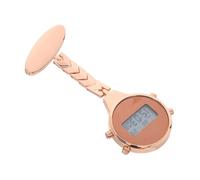 TOBBOMEY Rose Gold Electronic Fob Watch with Digital Display for Nurses Unisex Lapel Pin Watch Alloy Material Secure Safety Pin for Medical Professionals Suitable