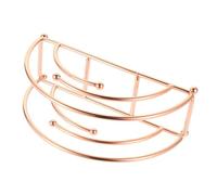 TOBBOMEY Rose Gold Hollow Metal Napkin Holder Semicircle Iron Serviette Stand for Tabletop Nordic Style Tissue Storage Rack for Kitchen Dining Party Cafe and Hotel Use