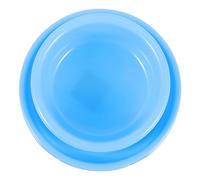 TOBBOMEY Round Plastic Pet Bowl Blue Lightweight Puppy Feeder with Capacity Smooth Surface for Easy Cleaning Durable Water and Food Container for Dogs and Cats