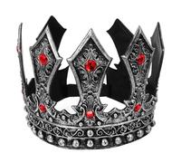 TOBBOMEY Royal King Crown for Men and Boys with Rhinestones, Medieval Silver Tiara Headpiece for Birthday Party and Cosplay Accessories