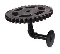 TOBBOMEY Rustic Industrial Pipe Gear Shelf Wall Mounted Storage Rack American Country Style Floating Shelf for Bedroom Balcony
