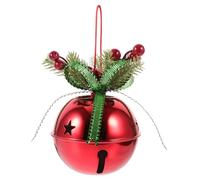 TOBBOMEY Rustic Iron Bell Christmas Decor with Pine Cone Berry Bow DIY Hanging Pendant for Festive Holiday Decoration Medium Vintage Xmas Ornament for Warm Seasonal Ambiance