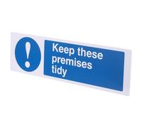 TOBBOMEY Self Adhesive Premises Tidy Sign for Hotels and Schools Weatherproof Business Safety Sticker with Fade-resistant Ink Easy Application for Offices Lobbies and Public Spaces