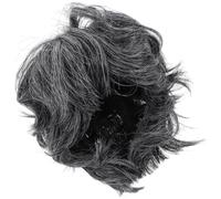 TOBBOMEY Short Old Man Wig for Men Grey Synthetic Costume Wig Fluffy Performance Prop for Halloween Cosplay Party