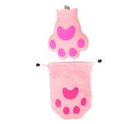 TOBBOMEY Silicone Cat-Paw Shaped Cooling Pouch Ice Bag Pink for Hot Cold Therapy Summer Use Reusable Ice Pack Cooler Pouch for Injury Relief and
