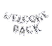 TOBBOMEY Silver Foil Welcome Back Balloons Set, Letter Balloons for School and Office Party Decorations, Kindergarten and Classroom Welcome Home Ornaments