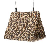 TOBBOMEY Small Animal Hanging House Bed Warm Nest for Hamsters Guinea Pigs Squirrels Mice Leopard Print Cozy Cage Accessory for Comfort