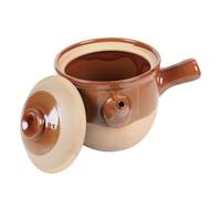 TOBBOMEY Small Chinese Medicine Stew Pot Clay Casserole Kitchen Essential Non-stick Smooth Surface High Temperature Resistant Cooking Accessory with Safe Handle for Herbal Decoction