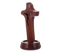 TOBBOMEY Small Unfinished Wooden Cross Ornament for Baptism Table Cross Christian Home Decor Rustic Tabletop Art Sign for Easter Church Centerpiece Gift