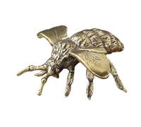 TOBBOMEY Solid Brass Bees Figurine Vintage Decorative Miniature Animal Sculpture for Desktop and Bookshelf Solid Construction with Fine Detailing and Sturdy Craftsmanship Home Ornament