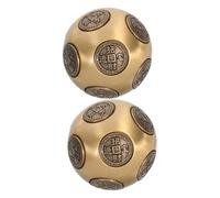 TOBBOMEY Solid Brass Hand Exercise Ball with Rotatable Design for Grip Strengthening Stress Reduction and Sensory Stimulation Rehabilitation Tool for Athletes and Therapy Patients