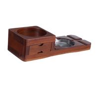 TOBBOMEY Solid Wood Cigar Holder Box Cigar Box Ash Tray as Whiskey Accessories for Home Office Use