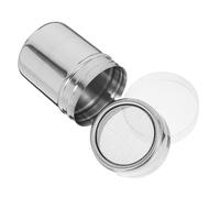 TOBBOMEY Stainless Steel Baking Shaker with Fine Mesh Sieve and Lid Powder Dispenser for Icing Sugar Cocoa Chocolate Cinnamon Portable and Kitchen Tool for Coffee Cappuccino Latte Small