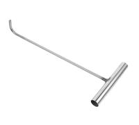 TOBBOMEY Stainless Steel Hook Manhole Cover Hook Shaped Drain Lift Manhole Sewer Rustproof Lid Gate Puller with Handle Tool Grate Door Silver