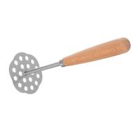 TOBBOMEY Stainless Steel Potato Masher Ricer with Handle, Heavy Duty Vegetable and Fruit Crusher for Food, Avocado, Garlic, and Potato Mashing - Handheld Kitchen Tool for Smooth Purees