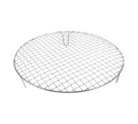 TOBBOMEY Stainless Steel Round Barbecue Rack with Legs Wire Mesh Cooking Grate for Even Grilling Cooling and Steaming Easy to Clean for Outdoor Camping and Korean BBQ