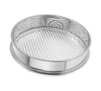 TOBBOMEY Stainless Steel Soil Sifter Round Garden Sieve with Fine Mesh for Efficient Outdoor Soil Filtration and Dirt Screening Easy to Operate for Gardening Use