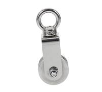 TOBBOMEY Stainless Steel U-groove Pulley with Swivel Ring Single Wheel Roller for Lifting and Sliding Cables Industrial Bearing Pulley for Workshop Garage and Light Load Applications