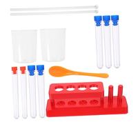 TOBBOMEY Stem Science Experiment Kit for Test Tubes and Rack Includes Tubes Measuring Cups and Sampling Spoon Educational for Cognitive Development and Hands Learning