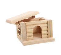 TOBBOMEY Sturdy Wooden Hamster House Cozy Detachable Playhouse for Small Pets Hideout Natural Design for Hamsters and Small Animals