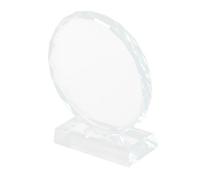 TOBBOMEY Sublimation Blank Crystal Award Trophy Sunflower Design Photo Frame Plaque for Recognition Appreciation Corporate Events Sports Competitions Decorative Sign