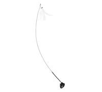 TOBBOMEY Sucker Cat Teaser Stick Bell Attachment, Long Steel Rod Interactive Cat Toy for Indoor Play and Kitten Entertainment