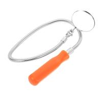 TOBBOMEY Telescoping Inspection Mirror with Rotation and Built LED Light Extendable Round Mechanics Mirror for Under Car and Machinery Checks User-Friendly Automotive Observation Tool
