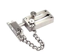 TOBBOMEY Theft Door Chain Lock with Press Safety Buckle Sturdy Iron Door Bolt Latch for Home Apartment Hotel Security Safety Easy Installation with Screws