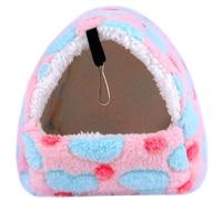 TOBBOMEY Thermal Cotton Hammock for Hamsters Soft Cozy Winter Bed with Hooks for Pets Like Rats and Guinea Pigs Easy to Clean and Durable Design Heart