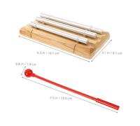 TOBBOMEY Three-tone Hand Chimes Adjustable Volume Musical Instrument for Mindfulness Tools for Yoga and Classroom Engaging Sound Chime Bell with Mallet Light Brown Design for Young Learners